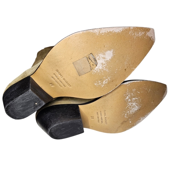 Isabel Marant Denvee Cowboy Boots - Women's Size 39 - Knee High Taupe Suede - Picture 8 of 14